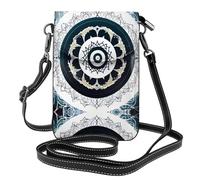 Cosmic Stars Questa borsa a tracolla leggera e unisex con patta libera le mani ed è adatta per viaggi, vacanze e uso quotidiano., Totem Rotondo Bianco e Nero, Taglia unica