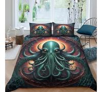 Cosmic tentacle horrorSet Di Copripiumino morbida Set di 3 Pezzi stampa 3D con cerniera fantasy dark art copripiumino con federa traspirante ultra morbido e traspirante for bambini King（220x240cm）