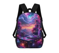 Cosmic Turntable Vinyl Record Player Zaino Scolastico Per Bambini, Stampato in 3D, Borsa Scolastica Alla Moda, Borsa Scolastica Casual Per Ragazzi, Studenti Delle Scuole Elementari E Medie 17inch