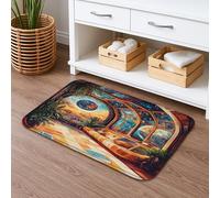 Cosmic Universe - Tappetino da bagno ad asciugatura rapida, motivo pianeta galassia, astratto, assorbente, antiscivolo, in memory foam, lavabile, per bagno, WC, decorativo, 50 x 81 cm