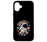 Cosmic Vibes Only Astronaut Space Planets Design Custodia per iPhone 16 Plus