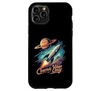 Cosmic Vibes Only Retro Space Rocket Planet Galaxy Aesthetic Custodia per iPhone 11 Pro
