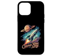 Cosmic Vibes Only Retro Space Rocket Planet Galaxy Aesthetic Custodia per iPhone 12 mini