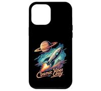 Cosmic Vibes Only Retro Space Rocket Planet Galaxy Aesthetic Custodia per iPhone 12 Pro Max