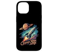 Cosmic Vibes Only Retro Space Rocket Planet Galaxy Aesthetic Custodia per iPhone 14