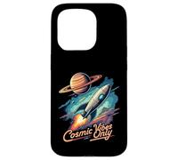 Cosmic Vibes Only Retro Space Rocket Planet Galaxy Aesthetic Custodia per iPhone 15 Pro