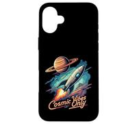 Cosmic Vibes Only Retro Space Rocket Planet Galaxy Aesthetic Custodia per iPhone 16 Plus