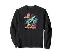 Cosmic Vibes Only Retro Space Rocket Planet Galaxy Aesthetic Felpa