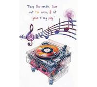 Cosmic Vinyl Notebook with Music Note Neon Colored Pages: A Retro-Futuristic 6x9 Journal with Galaxy Music Notes and Purple and Blue-Lined Pages