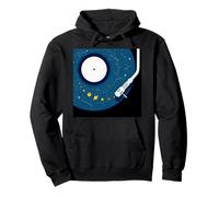 Cosmic Vinyl Record Solar System Giradischi Space Art Felpa con Cappuccio