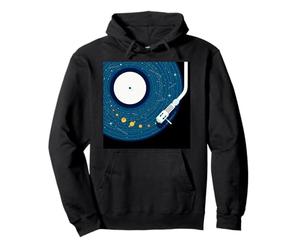 Cosmic Vinyl Record Solar System Giradischi Space Art Felpa con Cappuccio