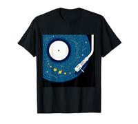Cosmic Vinyl Record Solar System Giradischi Space Art Maglietta