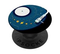 Cosmic Vinyl Record Solar System Giradischi Space Art PopSockets PopGrip Adesivo