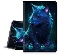 Cosmic Wolf - Custodia per iPad Pro da 11 pollici (modello 2024, 5a generazione), custodia antiurto pieghevole e regolabile in pelle PU con funzione sleep/wake automatica per iPad Pro da 11 pollici di