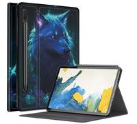 Cosmic Wolf - Custodia per Samsung Galaxy Tab S8 Plus/Tab S7 FE 12,4" 2021/Galaxy Tab S7 Plus 2020, angoli di visualizzazione multipli con supporto S Pen e funzione sleep/wake automatica