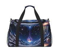 Cosmic Wonder Print - Borsone da viaggio per uomini e donne, borsa da viaggio pieghevole e spaziosa borsa da viaggio per riporre articoli da toeletta, articoli personali, nero, L, Nero , L