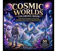 Cosmic Worlds Coloring Book: A Space Fantasy Coloring Book for Teens & Adults Featuring Alien Planets, Crystal Cities, Astronaut Adventures, Celestial ... Cosmic Creatures, and Relaxing Sci-Fi Scenes