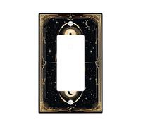 Cosmico Serpent Light Switch Cover Piastre / Coperture Outlet, Nero e Oro Celeste Design per la casa, Piastre da parete in Termoplastica, Dimensioni Standard Single Rocker