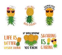 Cosmisun Decorazioni magnetiche per porte da crociera, 6 pezzi, a testa in giù, ananas da crociera, decorazioni per porte, magneti, scambisti, stile di vita, gioca bene con gli altri, adesivi