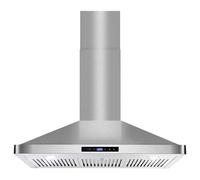 COSMO COS-63190S Wall Mount Range Hood, Ducted Convertible Ductless (additional filters needed, not included), Permanent Filters, Soft Touch Controls, LED Lights, 36 inch, Stainless Steel