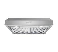 COSMO UC30 Cappa da incasso con canale, ventola a 3 velocità, filtri permanenti, luci LED in acciaio inox, 76,2 cm