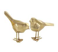 CosmoLiving by Cosmopolitan Gwg Outlet Polystone Gold metal Birds scultura in 17,8 cm 20,3 cm H (set da 2) 77166