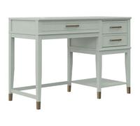 COSMOLIVING BY COSMOPOLITAN - Westerleigh Scrivania Per Computer Con Alzata In Mdf Verde - SPEDIZIONE GRATUITA