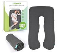 COSMOPLUS Federa per cuscino a forma di U per la maternità, tessuto jersey elasticizzato e traspirante, fornisce supporto per il sonno e la gravidanza, grigio melange