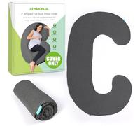COSMOPLUS Federa per cuscino a forma maternità, tessuto jersey elasticizzato e traspirante, fornisce supporto per sonno e gravidanza, grigio erica