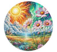 Cosmos Bipinnatus Puzzle rotondi da 1000 pezzi per adulti, regalo per la famiglia, forma unica, impossibile, regalo di Natale creativo per adolescenti e adulti, 1000 pezzi (67,5 x 67,5 cm)