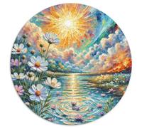 Cosmos Bipinnatus Puzzle rotondi da 1000 pezzi per bambini e adulti, colorato, per regali per giochi di sfida unici, 1000 pezzi (67,5 x 67,5 cm)