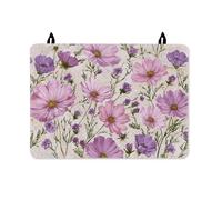 Cosmos - Copertura superiore per fornello elettrico, motivo floreale, vintage, lavanda, verde, primavera, pesca, impermeabile, in vetro, per cucina, festività, decorazione, 71 x 50 cm