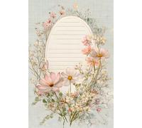Cosmos Flower Grid Notebook: Graph Paper Notebook, 6x9 Inch, 110 Pages, 4x4 Quad Ruled Grid Journal, Aesthetic Sage Green and Soft Pink Cosmos Floral Cover, Cute Notebook for Women