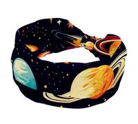 Cosmos Planets - Fascia per capelli da donna, con motivo cielo notturno e galassia, fasce elastiche per capelli, per sport, infermiere, turbante largo, per allenamento, yoga, palestra, tennis