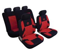Cosmos Set Completo di CopriSedili per Auto con CopriPoggiatesta Separati per Migliorare l'Interno del Veicolo Facile Installazione, Colore Rosso, precisione 14406