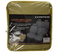 Cosmos Set Completo di CopriSedili per Auto in Pelle con CopriPoggiatesta Separati per Migliorare Gli Interni del Veicolo Facile Installazione, Colore Beige, 14662