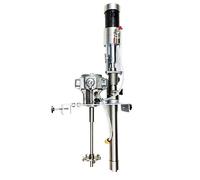 COSMOSTAR P0204 2:1 Pompa di trasferimento pneumatica ad olio/chimico con coperchio a forma di U da 5 galloni e miscelatore M0707, serie di circolazione del colore (acciaio inossidabile, tamburo da 5