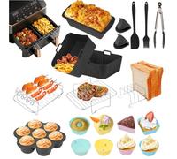 COSORI - Accessori per friggitrice ad aria calda COSORI Dual Blaze Airfryer 8,5 l, accessori per friggitrice ad aria calda in silicone, griglia per barbecue, stampi in silicone e altri accessori
