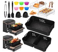 COSORI Accessori per friggitrice ad aria calda COSORI Dual Blaze TwinFry XXL 10L - COSORI friggitrice ad aria calda 10L Airfryer stampo in silicone accessori (1 X 10L & 2 X 5L) - con griglia, altri