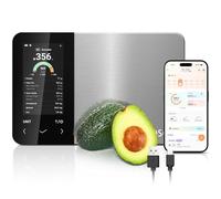 Cosori Bilancia intelligente per alimenti, app gratuita con ampio database alimentare del Regno Unito, bilancia conteggio calorie premium, display a colori trasparente, scansione AI, traccia 19