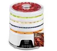 COSORI Essiccatore per frutta secca, cibo per animali e erbe, senza BPA, con 5 ripiani impilabili, regolabile in altezza, regolazione della temperatura (35-75 °C), 350 W, bianco