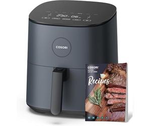 COSORI Friggitrice ad Aria 4,7L, 75-230°C, Air Fryer Silenzioso e Risparmio Energetico, 9 Preimpostazioni, Meno Olio&Senza Fumo, Ricettario Italiano, Lavabile in Lavastoviglie, Grigio, 1500W