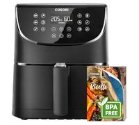 COSORI Friggitrice ad Aria 5,5 Litri, Air Fryer, 1700W, 13 Funzioni, 85% Meno Olio, 75℃-205°C, 40 Ricette Italiane, Display Digitale, CP158 Nero, Piastra o Cestello interiore Spedizione Casuale
