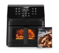 COSORI Friggitrice ad Aria Clear Blaze 6.2 Litri con Finestra, 1700W, con 11 Funzioni, One-Touch Display, Tempo e Temperatura Regolabili 75-205°C, 30 Ricette Cartacee & 50 Online, Nero Chiaro