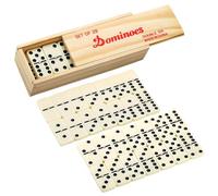 COSORO Domino Classico Doppio Sei, Set di 28 Pezzi di Domino in Scatola di Legno, Regalo di Gioco Stile Retro per Natale, Bambini, Riunioni Familiari, Viaggi e Feste