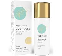 Cosphera Collagen Booster, crema vegana, 50 ml, con acido ialuronico, peptidi e vitamina B3, crema viso contro le rughe, crema antirughe contro le borse lacrimali, occhiaie e rughe