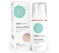 Cosphera Hyaluron Performance Serum, gel viso all’acido ialuronico ad alto dosaggio, 50 ml; per viso, collo, décolleté e occhi; trattamento antirughe vegano, idratante, per donne e uomini