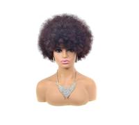 Cosplay Capelli Parrucca Bob riccia da 15 cm / 5.9 '' Parrucca sintetica resistente al calore per capelli umani anteriori in pizzo corto per donne nere Capelli Finti