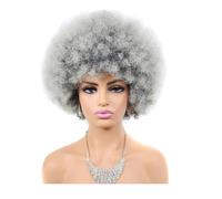 Cosplay Capelli Parrucca Bob riccia da 15 cm / 5.9 '' Parrucca sintetica resistente al calore per capelli umani anteriori in pizzo corto per donne nere Capelli Finti