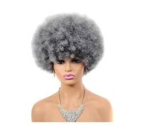 Cosplay Capelli Parrucca Bob riccia da 15 cm / 5.9 '' Parrucca sintetica resistente al calore per capelli umani anteriori in pizzo corto per donne nere Capelli Finti